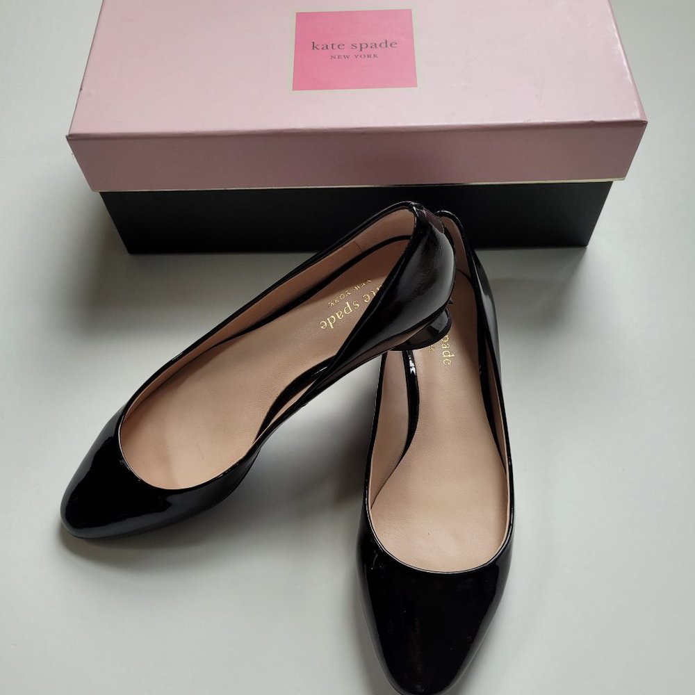 KATE SPADE "Fallyn" Black Patent Flats